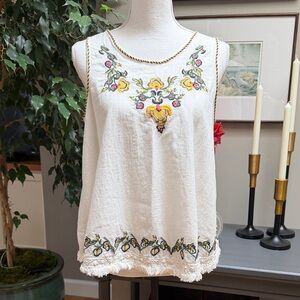 Embroidered Sleeveless Top by Max Studio